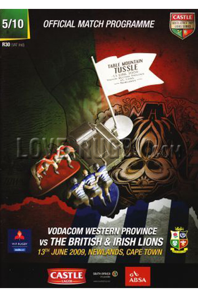 2009 Western Province v British and Irish Lions  Rugby Programme